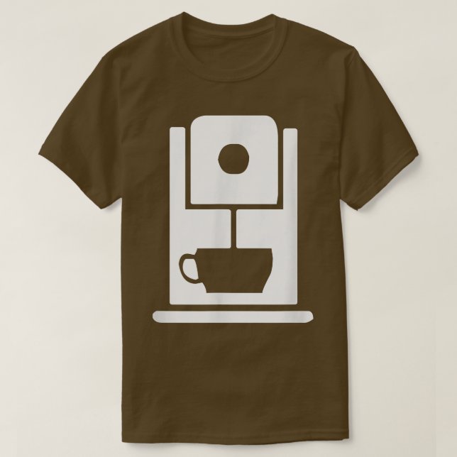 Camiseta Uniforme de Trabalho de Café de Máquina de Café (Frente do Design)