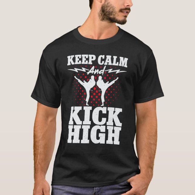 Camiseta Uniforme Gi de Faixa Preta de Karatê Clássico Keep (Frente)