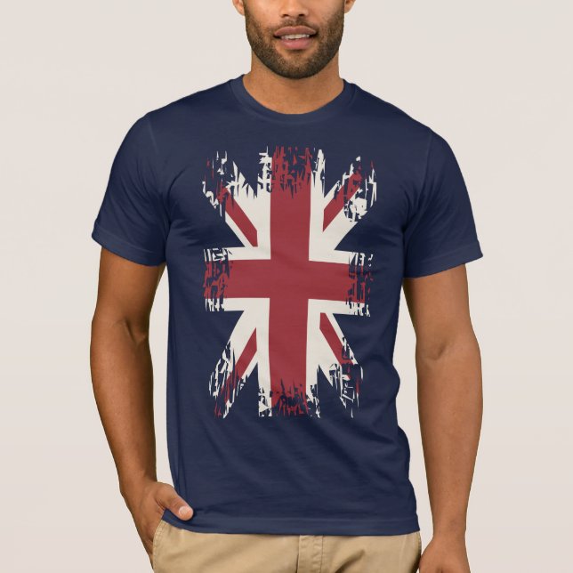 Camiseta Union Jack (bandeira BRITÂNICA), estilo do grunge (Frente)