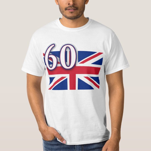 Camiseta Union Jack com os 60 para o jubileu de diamante (Frente)