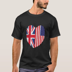 Camiseta Union Jack e Bandeira dos Estados Unidos da Améric