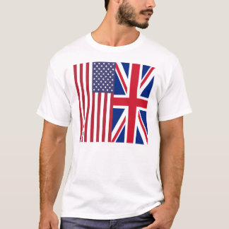 Camiseta Union Jack e bandeiras dos Estados Unidos da