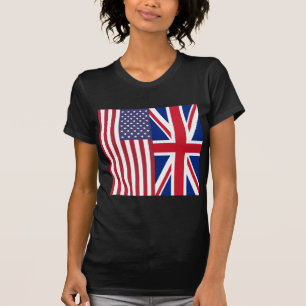 Camiseta Union Jack e bandeiras dos Estados Unidos da