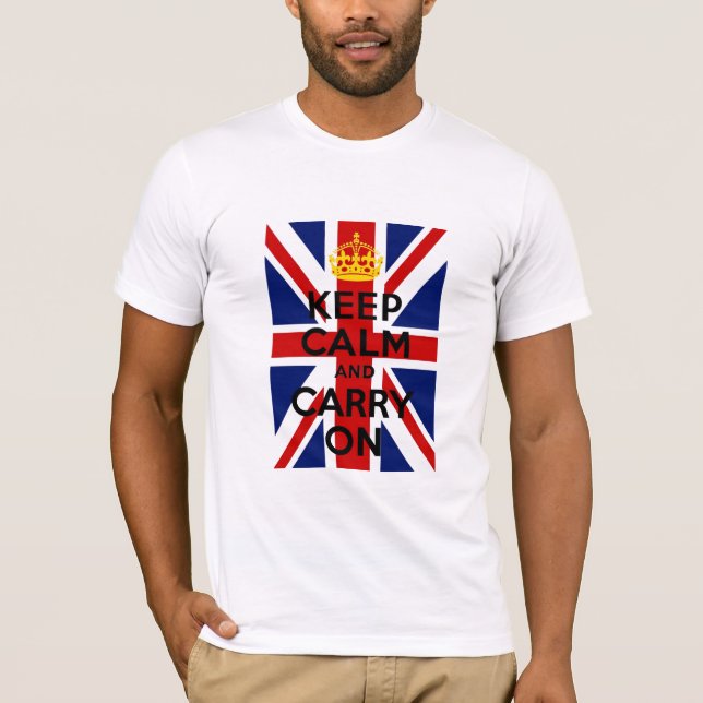 Camiseta Union Jack fica calmo e continua (Frente)