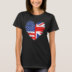 Camiseta Union Jack Flag England e American Flag for Brit
