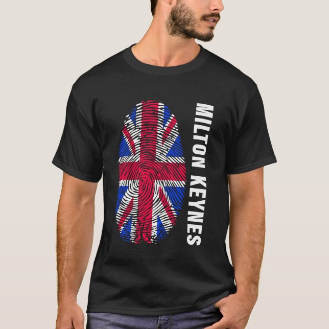 Camiseta Union Jack Flag Fingerprint Milton Keynes (Frente)