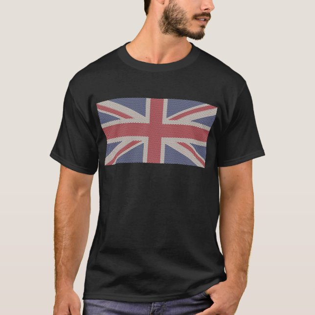 Camiseta Union Jack Flag Fishnet Padrão T-Shirt (Frente)
