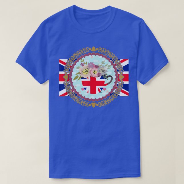 Camiseta Union Jack Flag For Kids & Jubilee Teacup For Brit (Frente do Design)