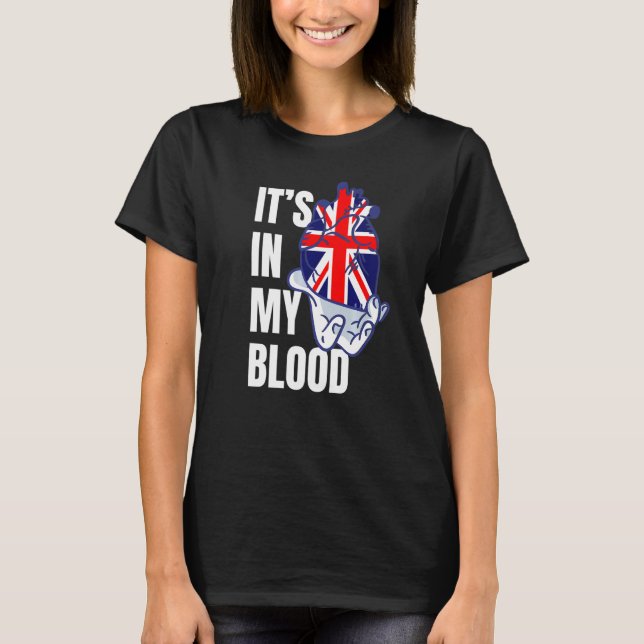 Camiseta Union Jack Flag Heart Blood Veins Excelente Brita (Frente)