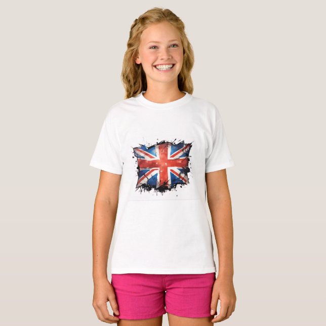 Camiseta union jack para meninas (Frente Completa)