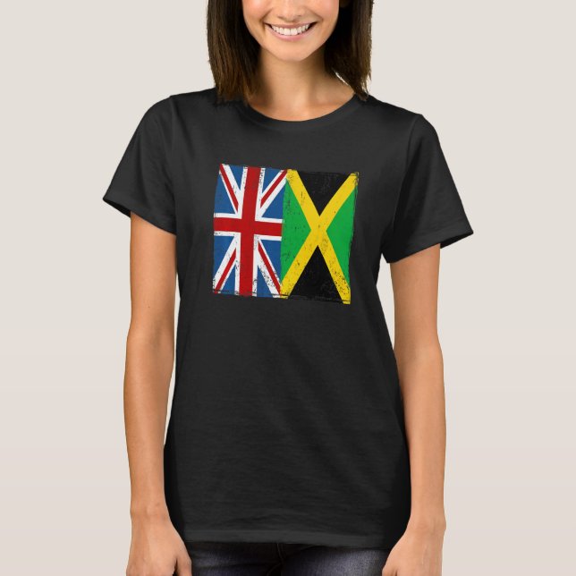 Camiseta Union Jack With Jamaican Flag & British Caribbean (Frente)