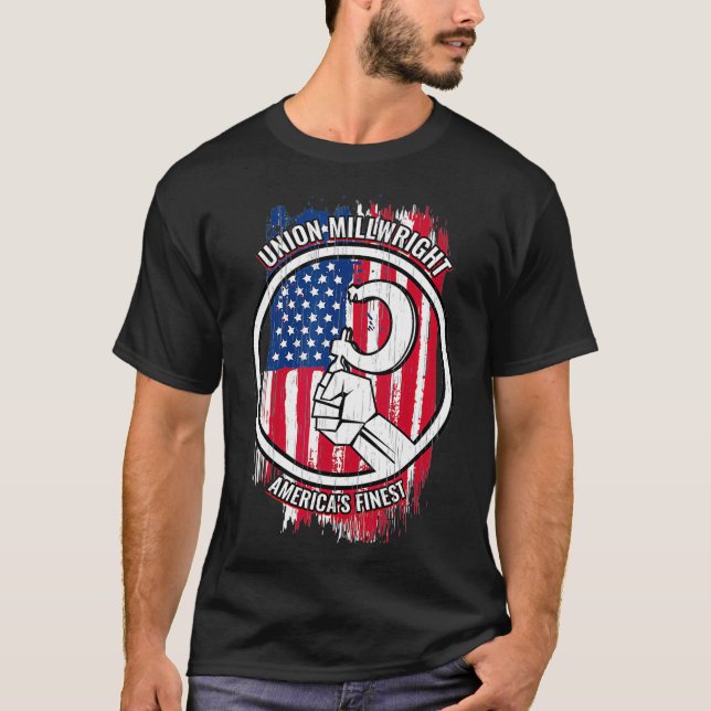 Camiseta Union Millwright Tshirt American Mens Gifs para Mi (Frente)