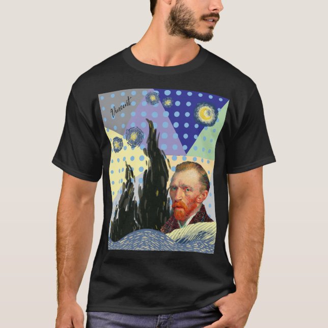 Camiseta Unique Artistic Design Modern Starry Night  (Frente)