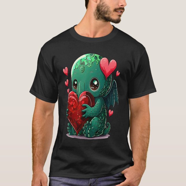 Camiseta Unique Cute Cthulhu Valentines Day (Frente)