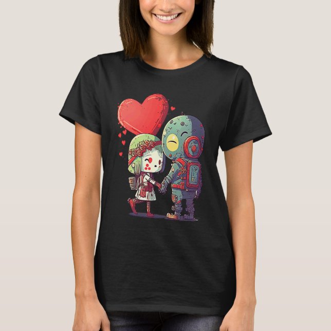 Camiseta Unique Cute Zombie Valentines Day  1 (Frente)