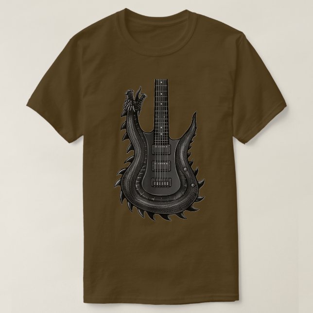 Camiseta Unique Dragon Guitar For MenRock  (Frente do Design)