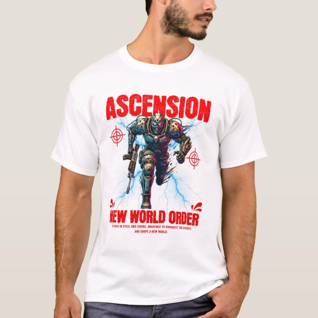 Camiseta Unique Futuristic Cyber Robot Soldier Art Design  (Frente)