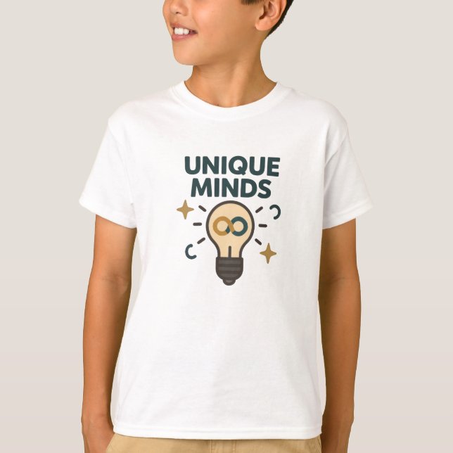 Camiseta Unique Minds Neurodiversity Lightbulb  (Frente)