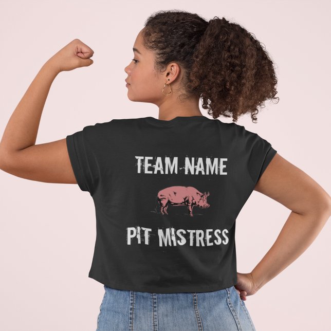 Camiseta Unisex Custom BBQ Team Pit Mistress t-shirt (Criador carregado)
