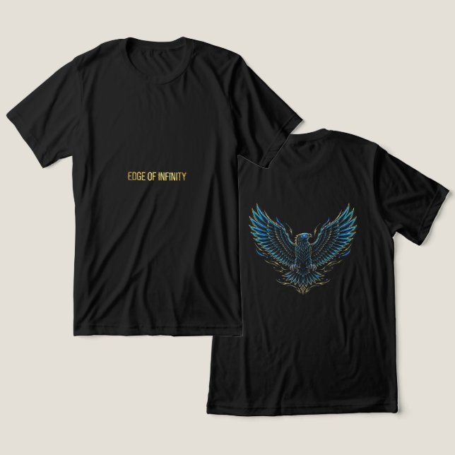 Camiseta Unisex Cyberpunk Glitch Eagle Frente Vers (Design Frente e Verso)