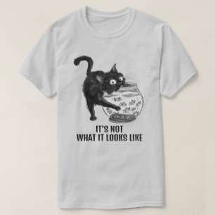 Camiseta Unisex de gato e peixe