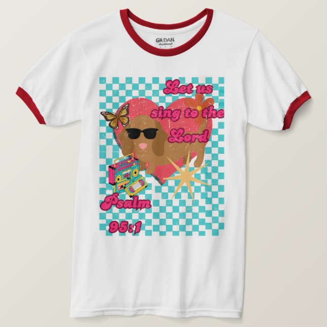 Camiseta Unisex do verso da Bíblia do cão retrô (Frente do Design)