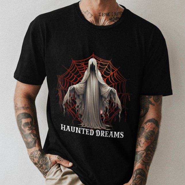 Camiseta Unisex Halloween "Haunted Dreams" Fantasma Gótico (Criador carregado)