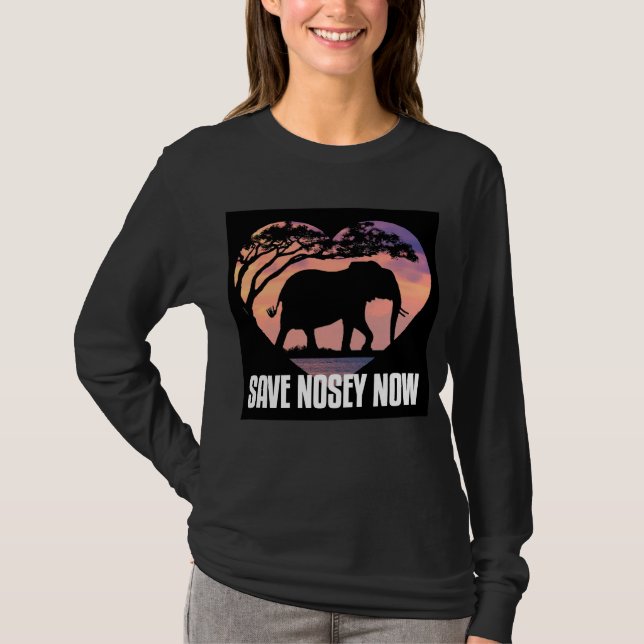 Camiseta Unisex Long-sleigh Save Nosey Now Shirt (Frente)