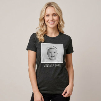 Camiseta Unisex Personalizada com Foto e Ano Vinta