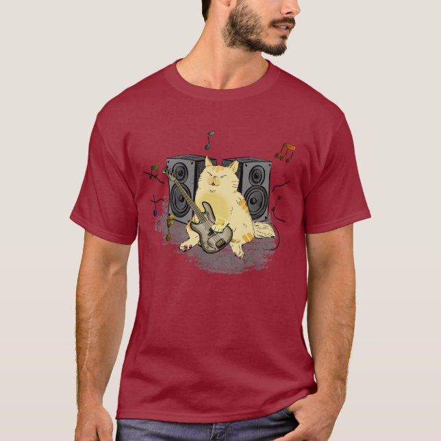 Camiseta Unisex Rock n Roll Kitty T-Shirt (Frente)