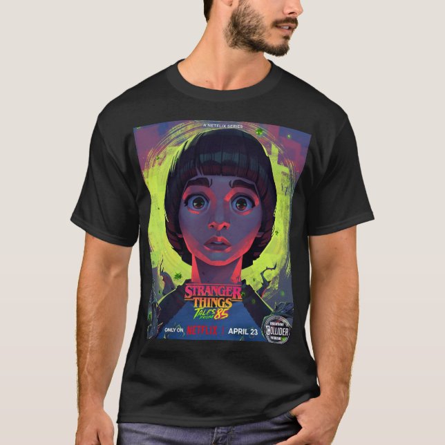 Camiseta Unisex ST Tales From'85 (Will) (Preta) (Frente)