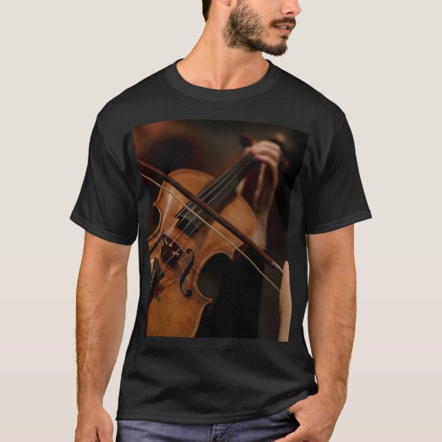 Camiseta Unisex T-Shirt com Violin Design (Frente)