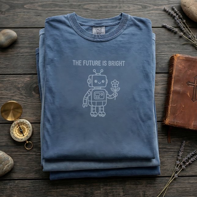 Camiseta Unisex Tech Quote Robot Future (Criador carregado)