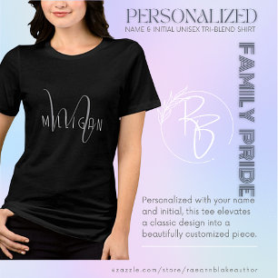 Camiseta Unisex Tri-Blend com Nome e Inicial Perso