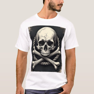 Camiseta Unisex Vintage Jolly Roger Skull & Bones