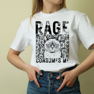 Camiseta Unissex de Linha de Arte do Meme de Gato