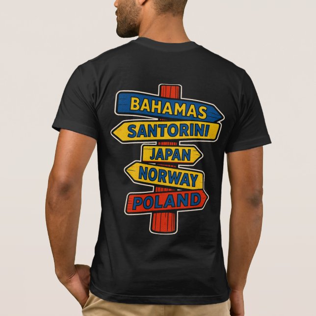 Camiseta Unissex de Placa de Viagem (Verso)