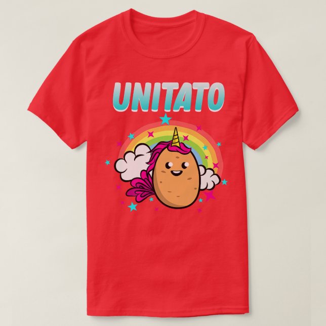 Camiseta Unitato Half Unicorn Half Potato Funny Vegetal G (Frente do Design)