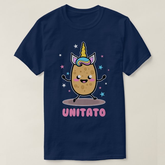 Camiseta Unitato Unicorn Batata Cute Cute Funny Fries (Frente do Design)