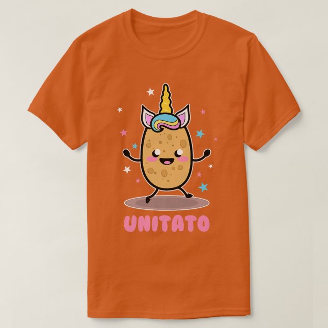 Camiseta Unitato Unicorn Batata Cute Cute Funny Fries (Frente do Design)