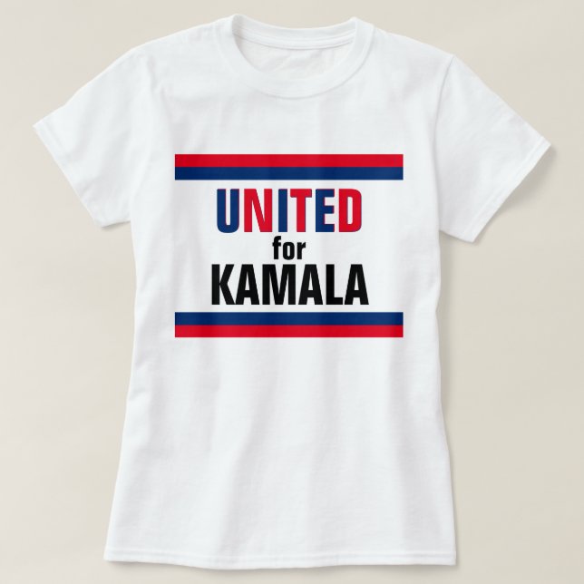 Camiseta United for Kamala Harris Presidente 2024 (Frente do Design)