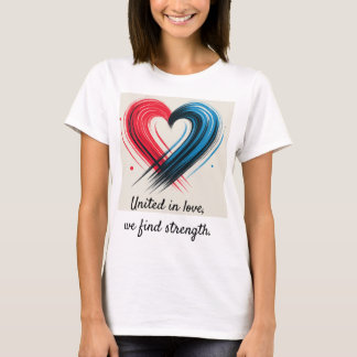 Camiseta United in Love Tee - Red and Blue Heart with Inspi