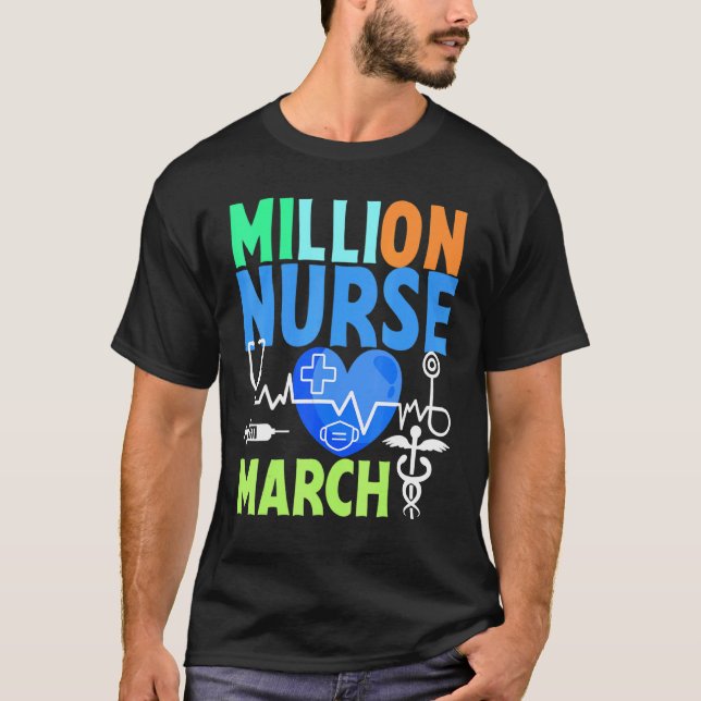 Camiseta United Nurses March Million Nurse March 12 de maio (Frente)
