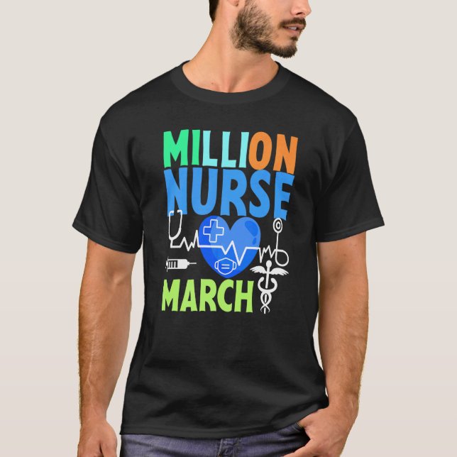 Camiseta United Nurses March Million Nurse March 12 de maio (Frente)