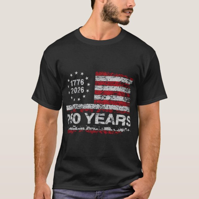 Camiseta United States 250th Anniversary Birthday Retro USA (Frente)