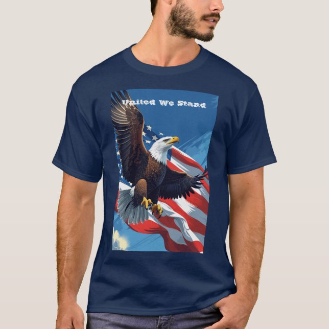 Camiseta United We Stand US Independent Day 4 de julho EUA (Frente)