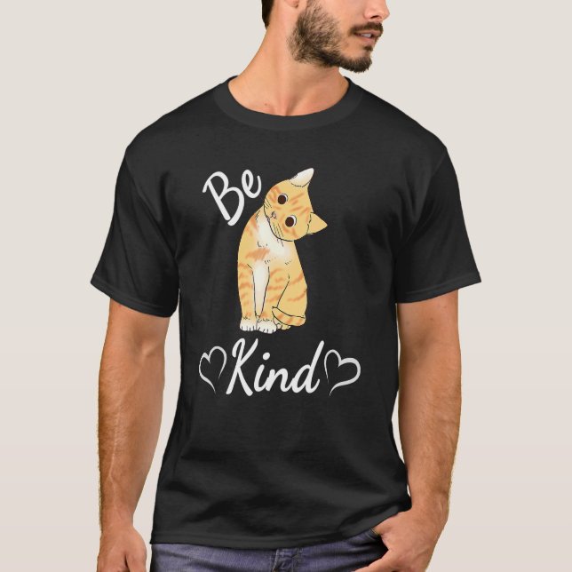 Camiseta Unity Day Orange Cat Anti Bullying Seja gentil (Frente)