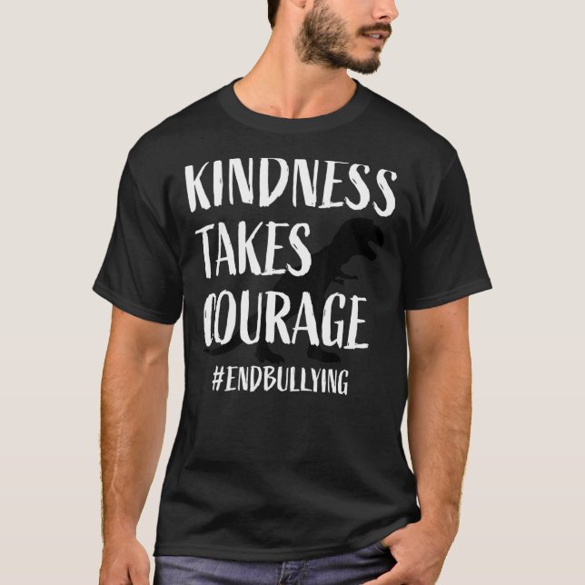 Camiseta Unity Day Orange Kids T-Rex Kindness Anti Bullyin (Frente)