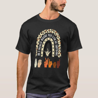 Camiseta Unity Day Orange Rainbow Seja gentil ASL Anti Bull