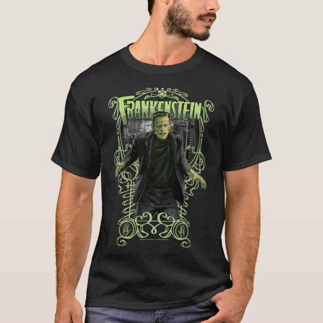 Camiseta Universal Monsters Artist Series Frankenstein Keyh (Frente)